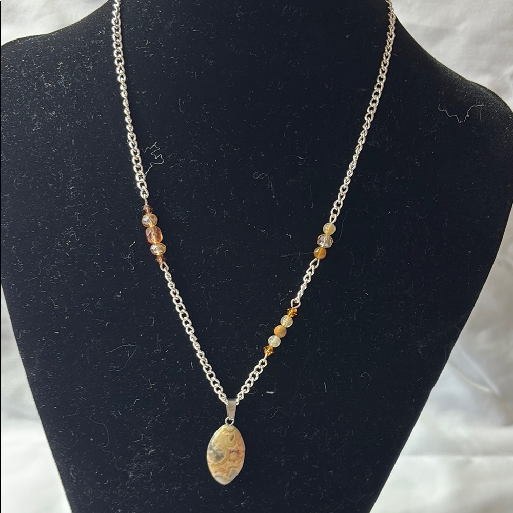 Hand Crafted Silver and Gold Necklace with Elegant Pendant